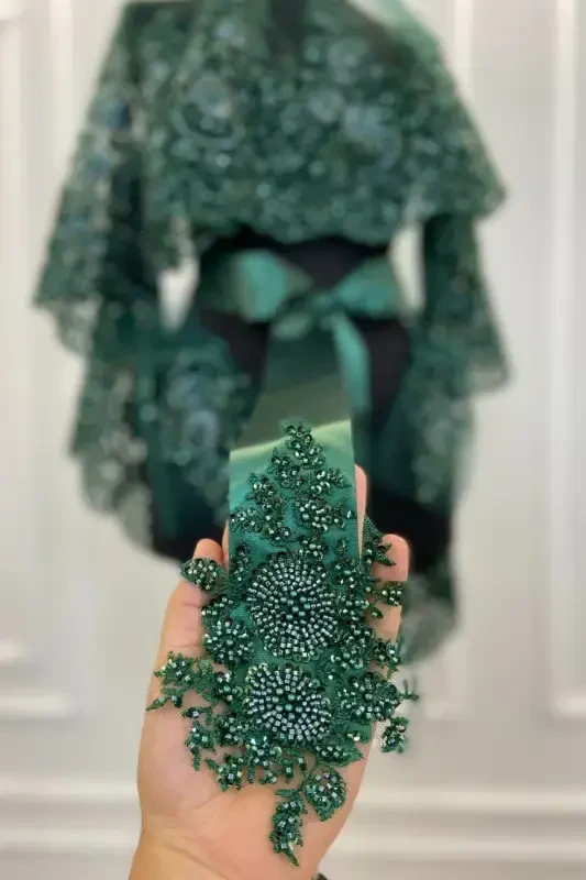 Emerald Green VIP Deluxe Bridal Veil Set - Emerald Green - 3