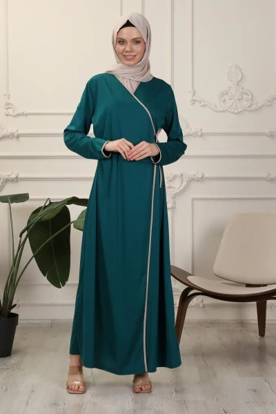 Emerald Wrap Collar Interlock Fabric Prayer Dress - TRANSACOUSTIC (1)