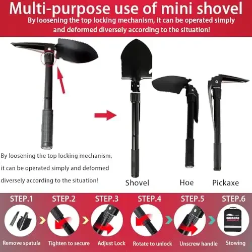 Emergency Car Kit - Premium Roadside Assistance Kit for Cars with Jumper Cables, Headlamp, Folding Shovel & Tow Strap All-in-One Vehicle Safety Kits for Winter, Travel, Survival (Men & Women) - 6