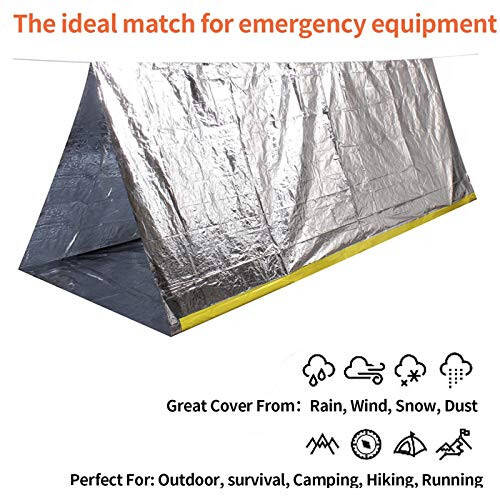 Emergency Tent, 2 Person Tube Tent Survival Shelter, Ultralight Survival Tent Emergency Shelter Use as Survival Gear Space Blanket for Camping, Hiking - 5