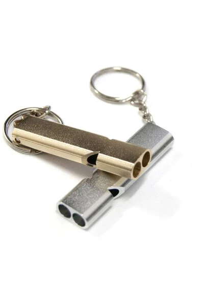 Emergency Whistle S.o.s Keychain Aluminum Whistle Keychain Camping Hiking Accessories Tools - BUFFER