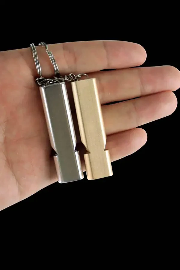 Emergency Whistle S.o.s Keychain Aluminum Whistle Keychain Camping Hiking Accessories Tools - 2
