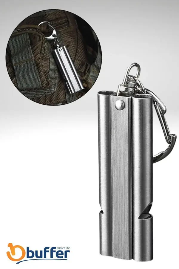 Emergency Whistle S.o.s Keychain Aluminum Whistle Keychain Camping Hiking Accessories Tools - 4