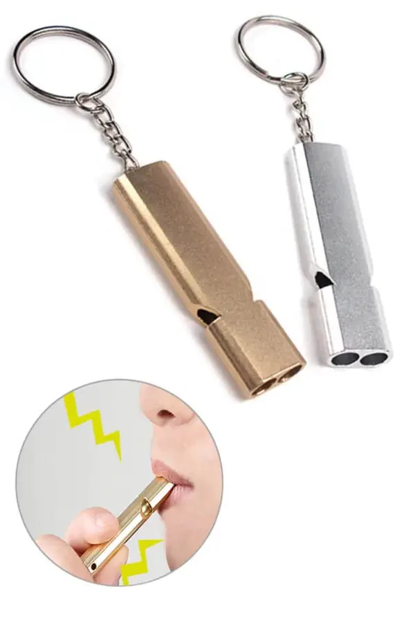 Emergency Whistle S.o.s Keychain Aluminum Whistle Keychain Camping Hiking Accessories Tools - 5