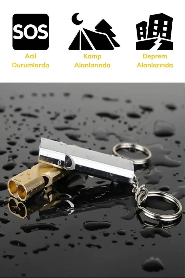 Emergency Whistle S.o.s Keychain Aluminum Whistle Keychain Camping Hiking Accessories Tools - 6