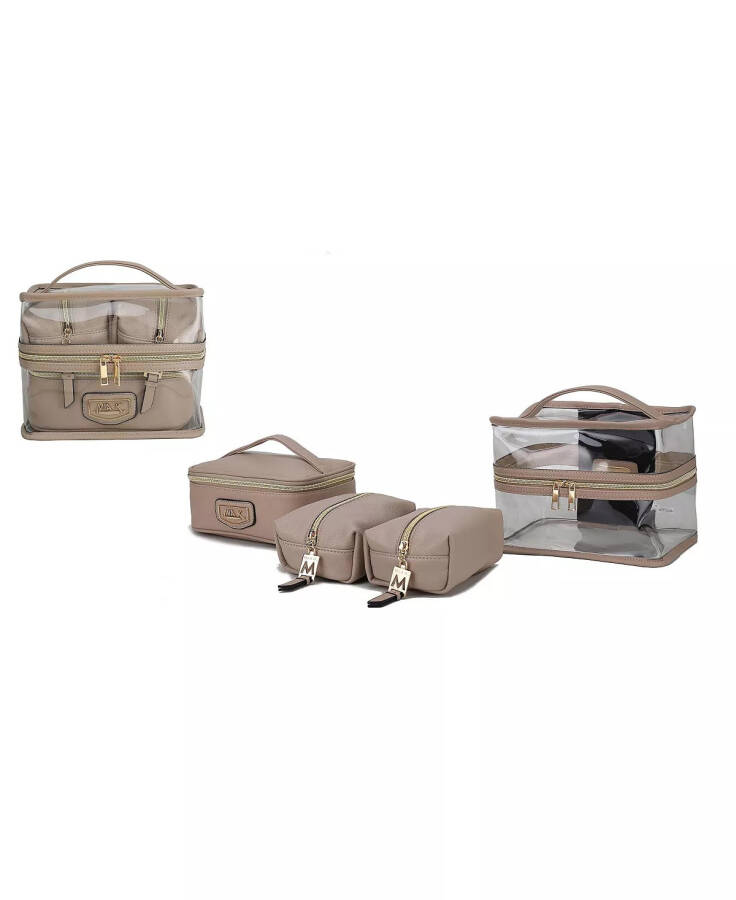 Emma Womens Cosmetic 4 Pcs Set by Mia K Taupe - 3