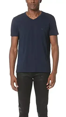 Emporio Armani erkaklar uchun 3 dona oddiy V-bo'yinli futbolka - 2