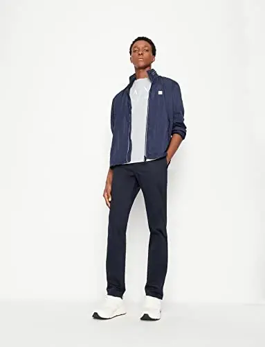 Emporio Armani erkaklar uchun bir rangli oddiy Pima futbolka - 4