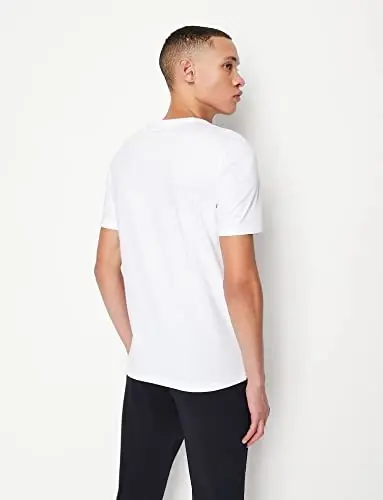 Emporio Armani erkaklar uchun Crew Neck Logo Tee futbolkasi Grid Logo - 5
