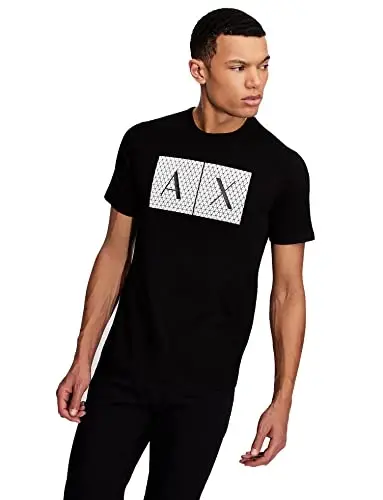 Emporio Armani erkaklar uchun ekipaj bo'yin logotipi T-shirt Grid logotipi - 1