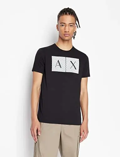Emporio Armani erkaklar uchun ekipaj bo'yin logotipi T-shirt Grid logotipi - 5