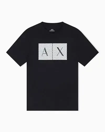 Emporio Armani erkaklar uchun ekipaj bo'yin logotipi T-shirt Grid logotipi - 1