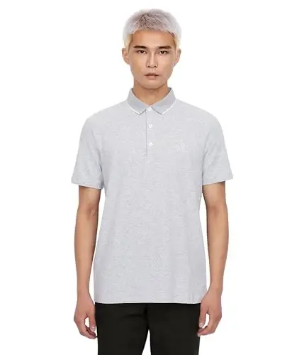 Emporio Armani erkaklar uchun qisqa yengli jersi trikotaj polo ko'ylagi 