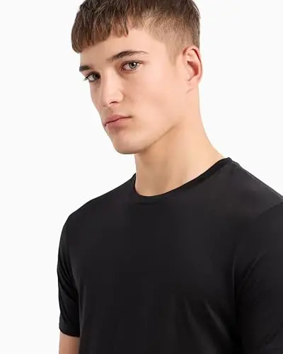 Emporio Armani Mens Solid Colored Basic Pima Crew Neck - 2