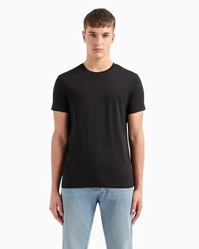 AX Armani Exchange Men's Solid Colored Basic Pima Crew Neck - 4