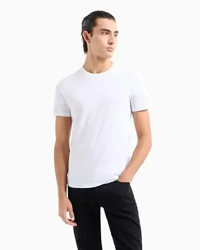 Emporio Armani Mens Solid Colored Basic Pima Crew Neck - 3