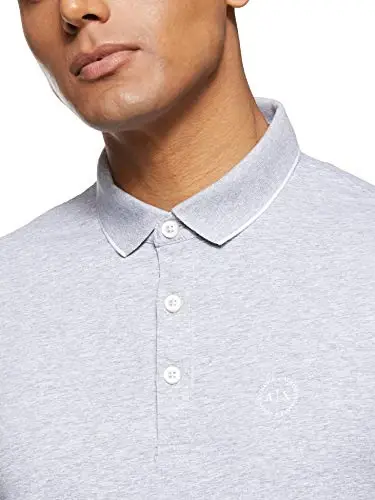 Armani Exchange Mens Slim Fit Cotton Pique Tipped Polo - 3