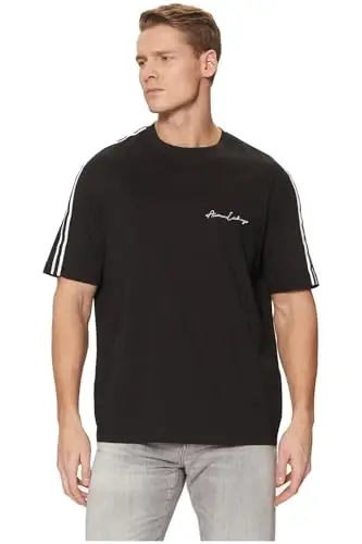 Emporio Armani Mens Regular Fit Cotton Jersey Signature Logo Tee 