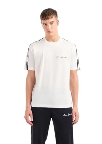 Emporio Armani Mens Regular Fit Cotton Jersey Signature Logo Tee - ARMANI