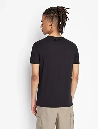 Emporio Armani Mens Crew Neck Logo Tee T Shirt Grid Logo - 4