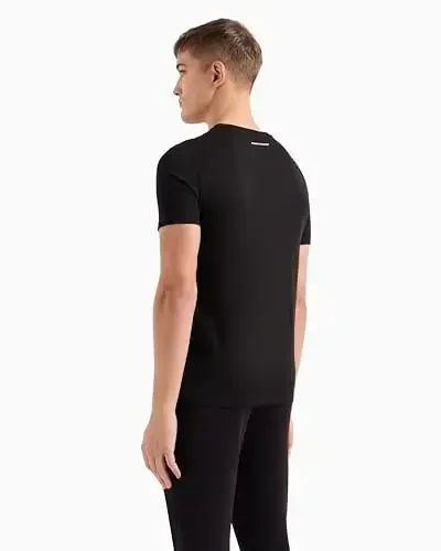 Emporio Armani Mens Crew Neck Logo Tee T Shirt Grid Logo - 6