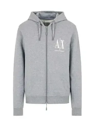 Emporio Armani mens Icon Project Embroidered Zip Up Hooded Sweatshirt - 5