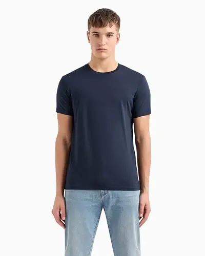 Emporio Armani Mens Solid Colored Basic Pima Crew Neck - 4