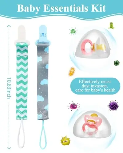 sopkdey Pacifier Case,Pacifier Holder Case/Pacifier Holder/BPA Free Traveling Baby Essentials Set - 5