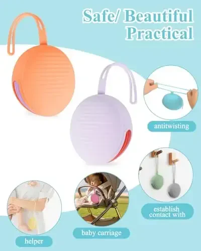 Sopkdey Pacifier Case, Holder for Traveling Baby Essentials Set - BPA Free - 4