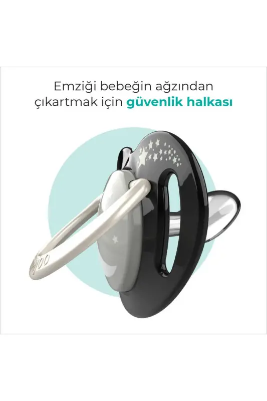Ortodontik Emzik Seti 12 Ay+ Black & Pearl | İkili, Silikon, Damaklı | Sterilizasyon & Sakla - 4