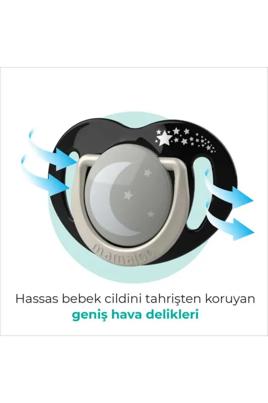 Ortodontik Emzik Seti 12 Ay+ Black & Pearl | İkili, Silikon, Damaklı | Sterilizasyon & Sakla - 5