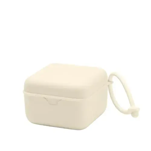 BIBS Pacifier Box with Loop for Storing & Carrying Soothers | 100% BPA Free Material | Designed & Made in Denmark | Ivory - BIBS