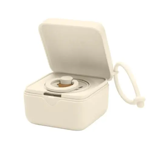 BIBS Pacifier Box with Loop for Storing & Carrying Soothers | 100% BPA Free Material | Designed & Made in Denmark | Ivory - 2