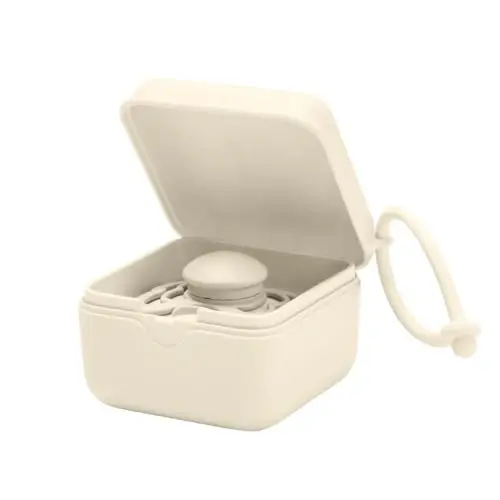 BIBS Pacifier Box with Loop for Storing & Carrying Soothers | 100% BPA Free Material | Designed & Made in Denmark | Ivory - 3