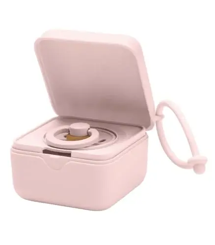 BIBS Pacifier Box with Loop for Storing & Carrying Soothers | 100% BPA Free Material | Designed & Made in Denmark | Blossom - 2