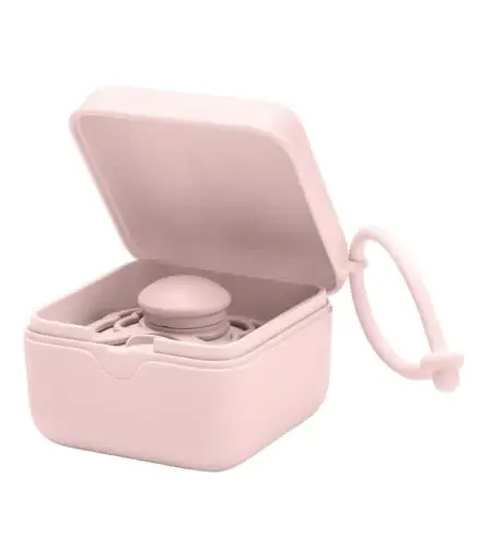 BIBS Pacifier Box with Loop for Storing & Carrying Soothers | 100% BPA Free Material | Designed & Made in Denmark | Blossom - 4