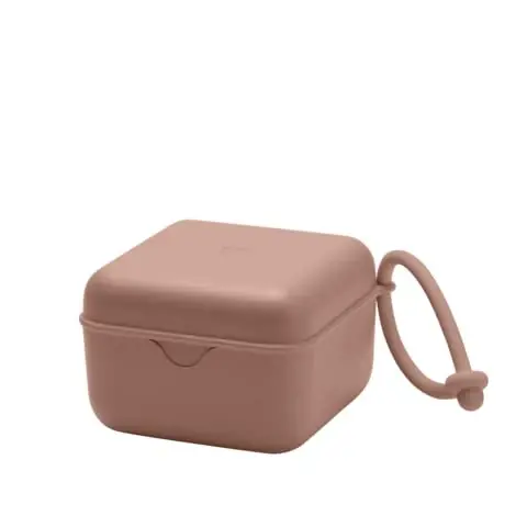 BIBS Pacifier Box with Loop for Storing & Carrying Soothers | 100% BPA Free Material | Designed & Made in Denmark | Woodchuck 
