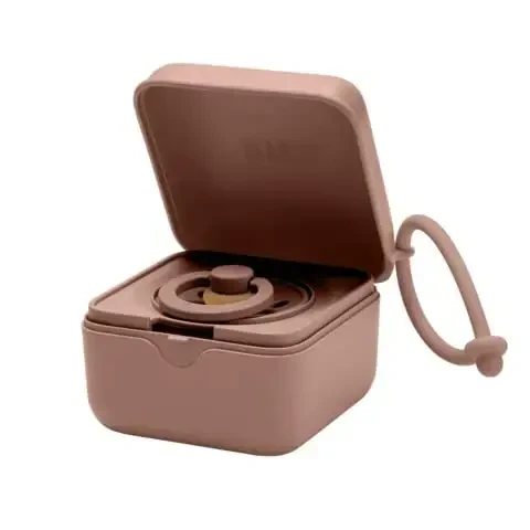 BIBS Pacifier Box with Loop for Storing & Carrying Soothers | 100% BPA Free Material | Designed & Made in Denmark | Woodchuck - BIBS (1)