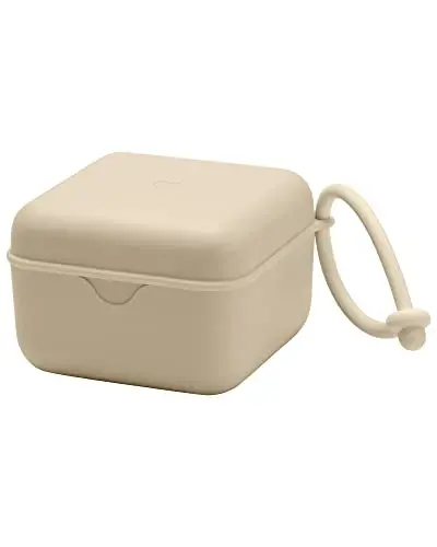 BIBS Pacifier Box with Loop for Storing & Carrying Soothers | 100% BPA Free Material | Designed & Made in Denmark | Vanilla - 3