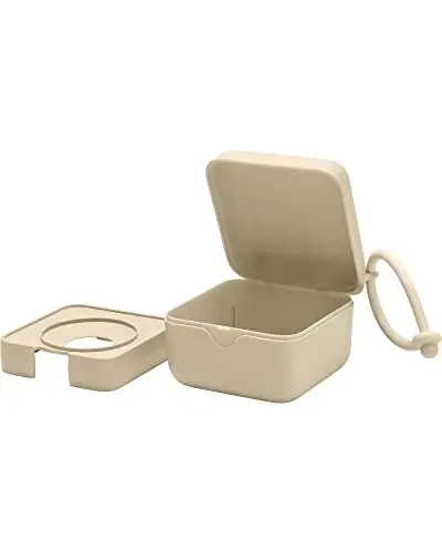 BIBS Pacifier Box with Loop for Storing & Carrying Soothers | 100% BPA Free Material | Designed & Made in Denmark | Vanilla - 4