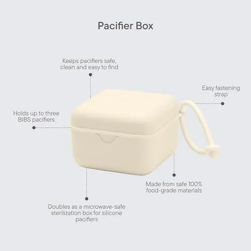 BIBS Pacifier Box with Loop for Storing & Carrying Soothers | 100% BPA Free Material | Designed & Made in Denmark | Iron - 3