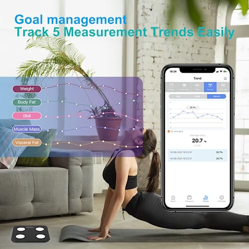 En Doğru Dijital Banyo Tartısı Vücut Yağı Ölçümü BMI Akıllı Tartı Yağ Ölçüm Cihazı Kainkript Akıllı Ağırlık Terazileri Bluetooth Teraziler Dijital Ağırlık ve Vücut Yağı En Doğru Uygulamayla Senkronize, 400 LBS - 3