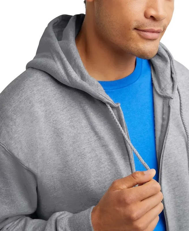 Ultimate Men's Full-Zip Heavyweight Fleece Hoodie - Gray - 4