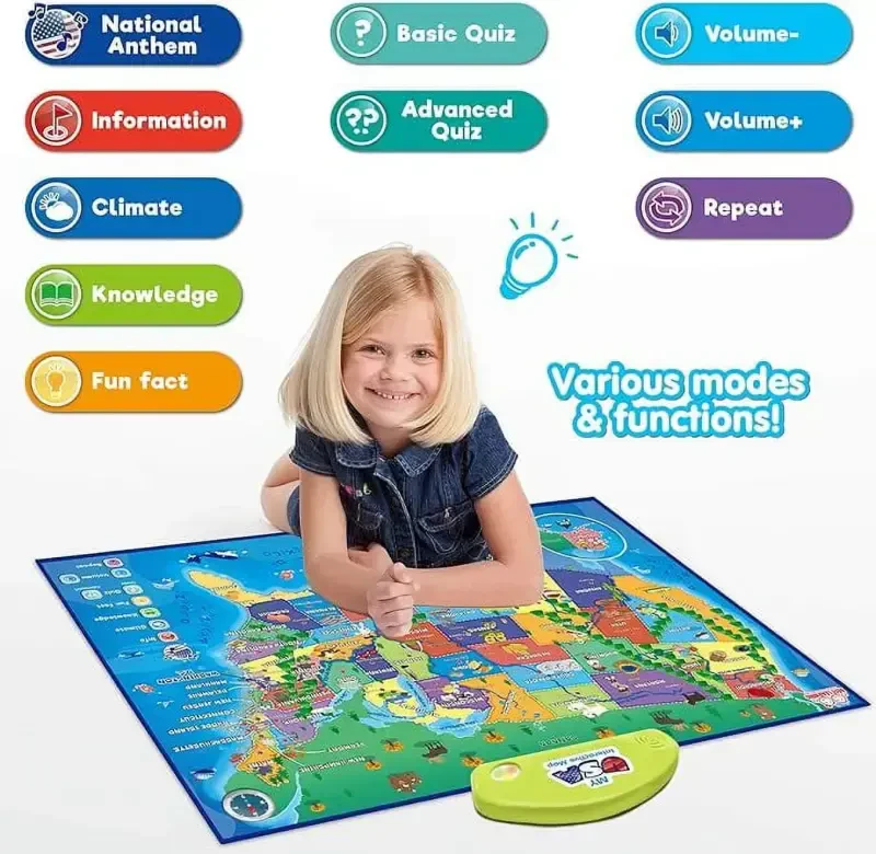 Best Learning i-Poster My USA Map Interactive Geography Toy STEM Learning Ages 5 to 12 - 2