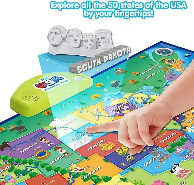 Best Learning i-Poster My USA Map Interactive Geography Toy STEM Learning Ages 5 to 12 - 5