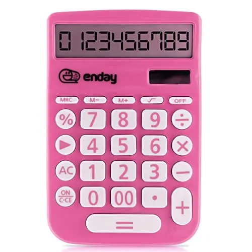 Enday Quyosh Energiyali 12 Xonali Pushti Kalkulyator - Ofis va Maktab uchun mukammal - ENDAY