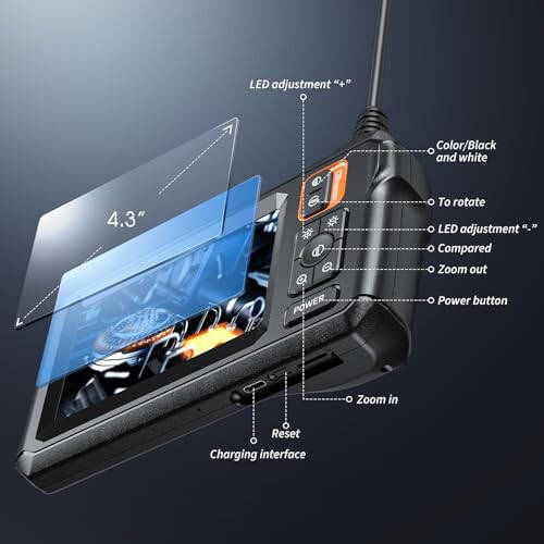 Endoscope Camera with Light - Inspection Borescope Camera with 4.3