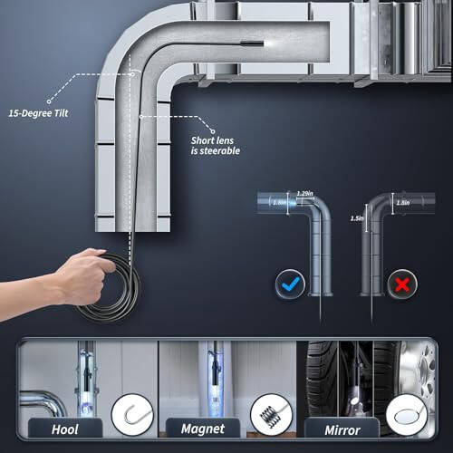 Endoscope Camera with Light - Inspection Borescope Camera with 4.3