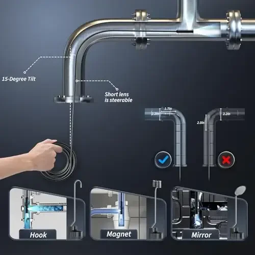 Endoscope Camera with Light, Inspection Borescope Camera with 4.3