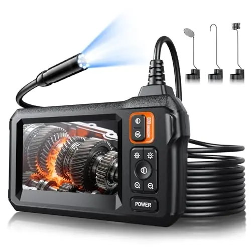 Endoscope Camera with Light, Inspection Borescope Camera with 4.3